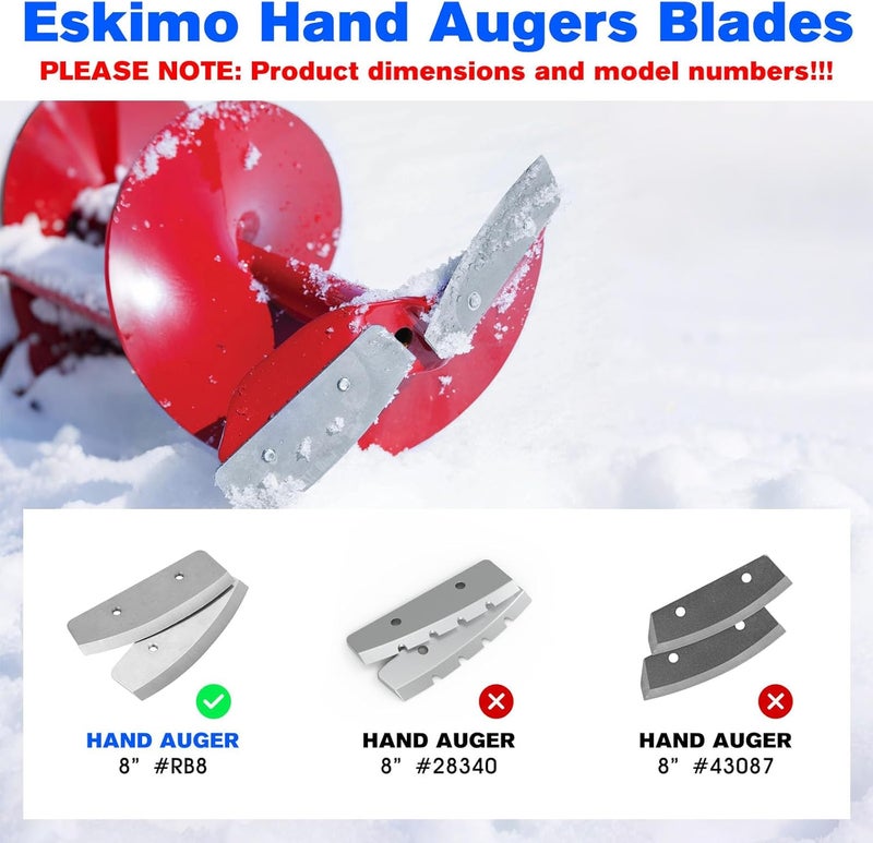 JIOTAR 8 Inch Hand Auger Blades RB8 Replacement Eskimo Hand Augers, 8” Eskimo Pistol Bit - Image 3